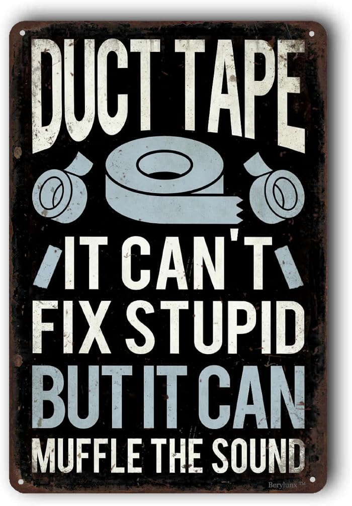 (2-Pack) Metal Tin Sign Funny Sarcastic Sign,Man Cave Decor Sign,Home Office Wall Decor,Funny Home Decor Signs 8"x12" Aluminum Sign