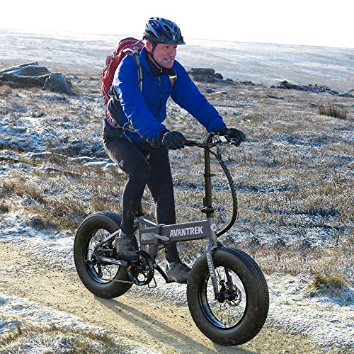 Avantrek Cybertrack 200 Electric Bike Foldable 20"X4" Fat Tire Electric Bicycle, 1.5X Faster Charge, 500W Brushless Motor 48V/10Ah Removable Battery, Shimano 7 Speed - Black #TOP7