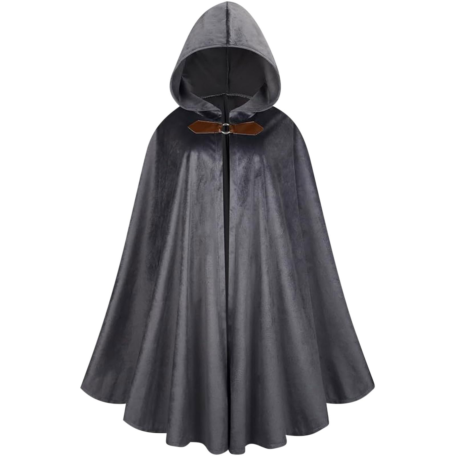 Renaissance Hooded Cloak for Men Adult Medieval Hood Cloak Short with Curve Halloween Medieval Costume for Men Women