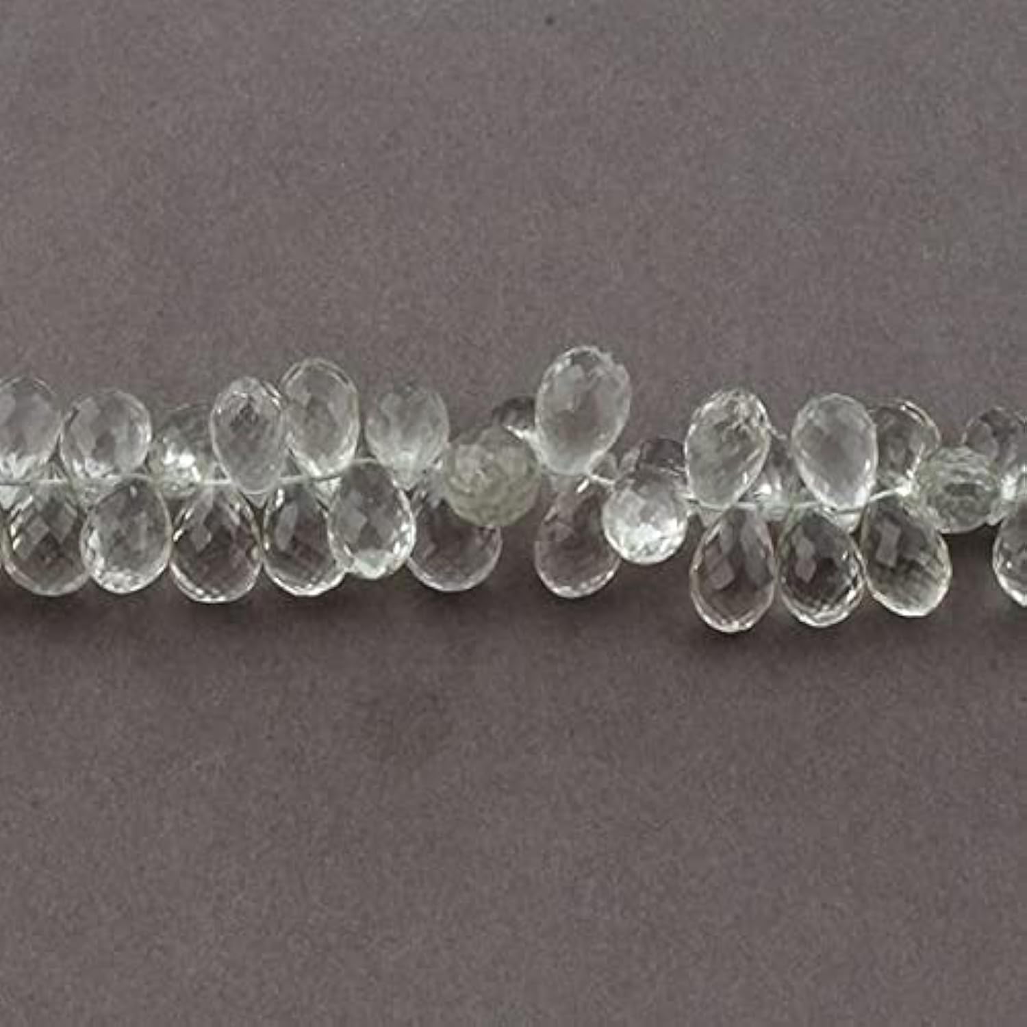 Green Amethyst Faceted Tear Drop Beads SB3400 perle prasiolite en goutte