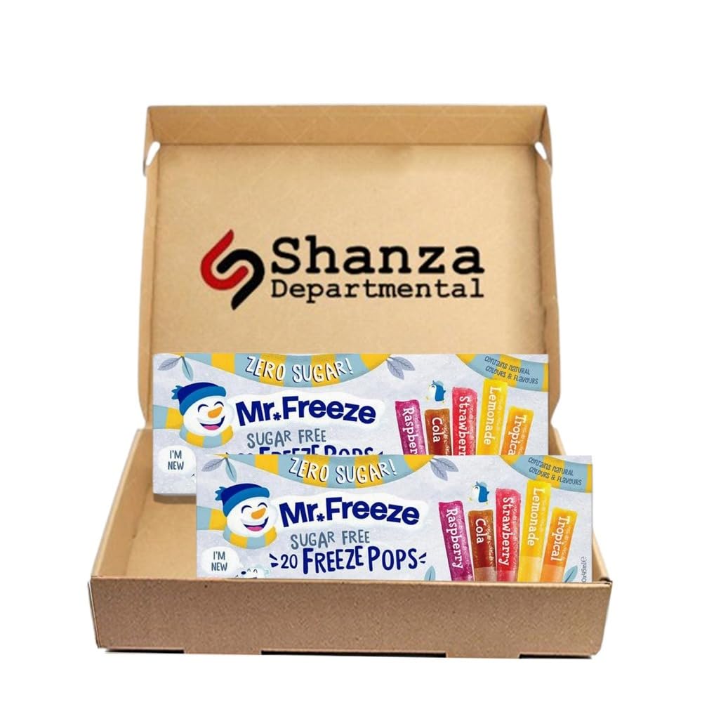 Mr Freeze Ice Pops Assorted Flavours Ice Lollies – Sugar Free & Vegan Friendly Freeze Lollies, 20 x 45ml (Pack of 2)