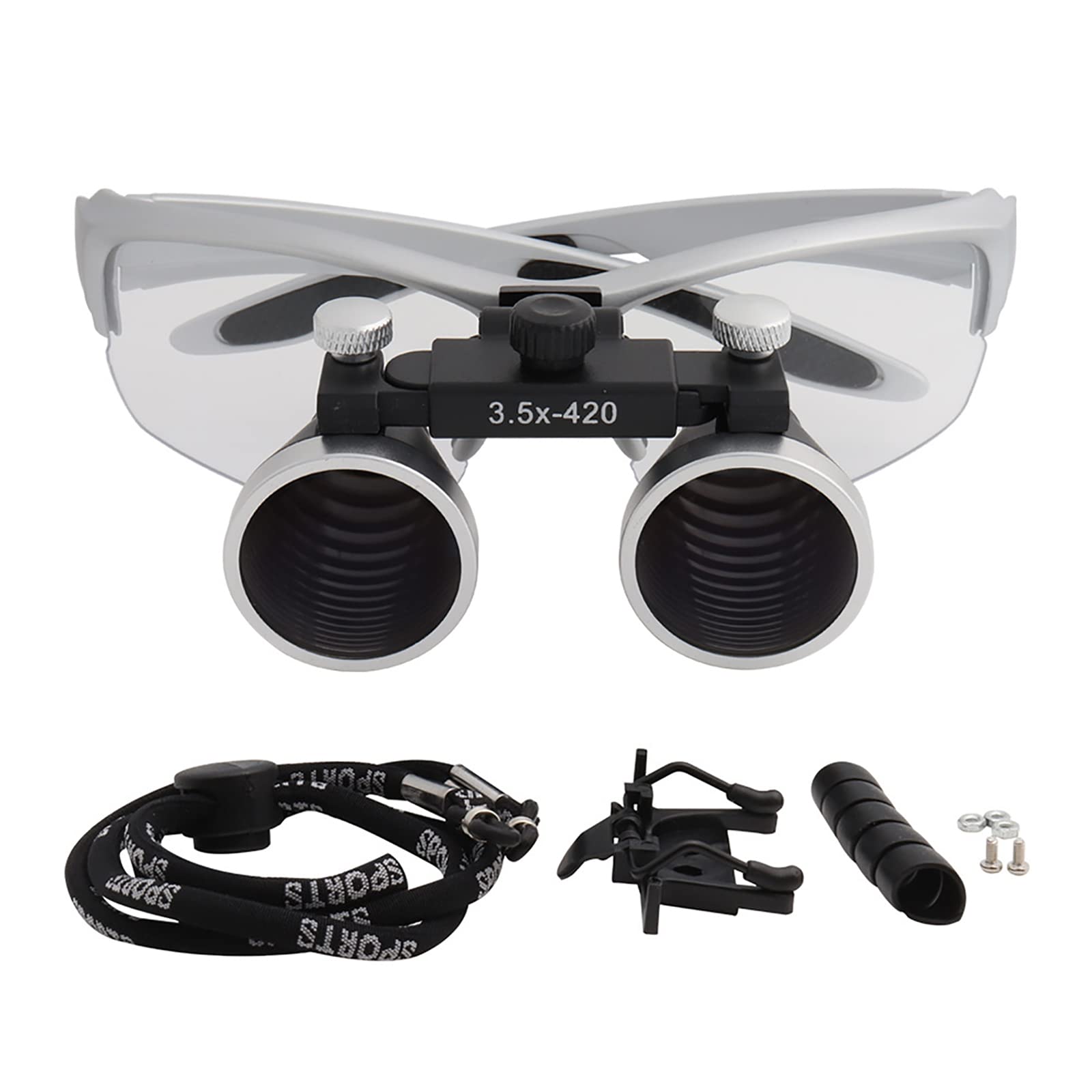 GaRcan Lupas dentales 3.5, lupas binoculares quirúrgicas, Cabeza con Tornillo bidireccional, lupas dentales, lupas binoculares, Lupa de Vidrio óptico para electricistas Aficionados, Regalo (Negro)