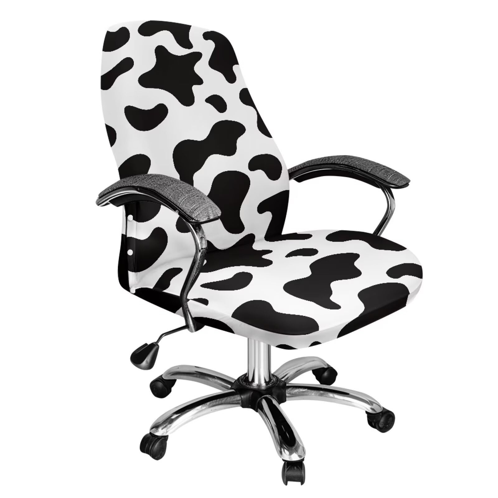Bivxisrvo Cow Print Computer Office Chair Cover Stretchable Cloth Polyester Universal Desk Task Chair Chair Covers Stretch Rotating Chair Slipcover Removable Furniture Protector for Office Home