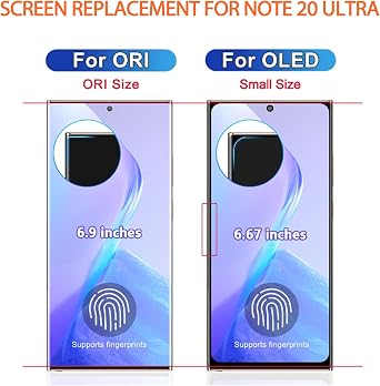 OLED for Samsung Galaxy Note 20 Ultra Screen Replacement for Samsung Note 20 Ultra LCD Display SM-N985 SM-N986U LCD Digitizer Touch Assembly Black with Frame+Installation Video(Support Fingerprint)