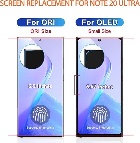 OLED for Samsung Galaxy Note 20 Ultra Screen Replacement for Samsung Note 20 Ultra LCD Display SM-N985 SM-N986U LCD Digitizer Touch Assembly Black with Frame+Installation Video(Support Fingerprint)