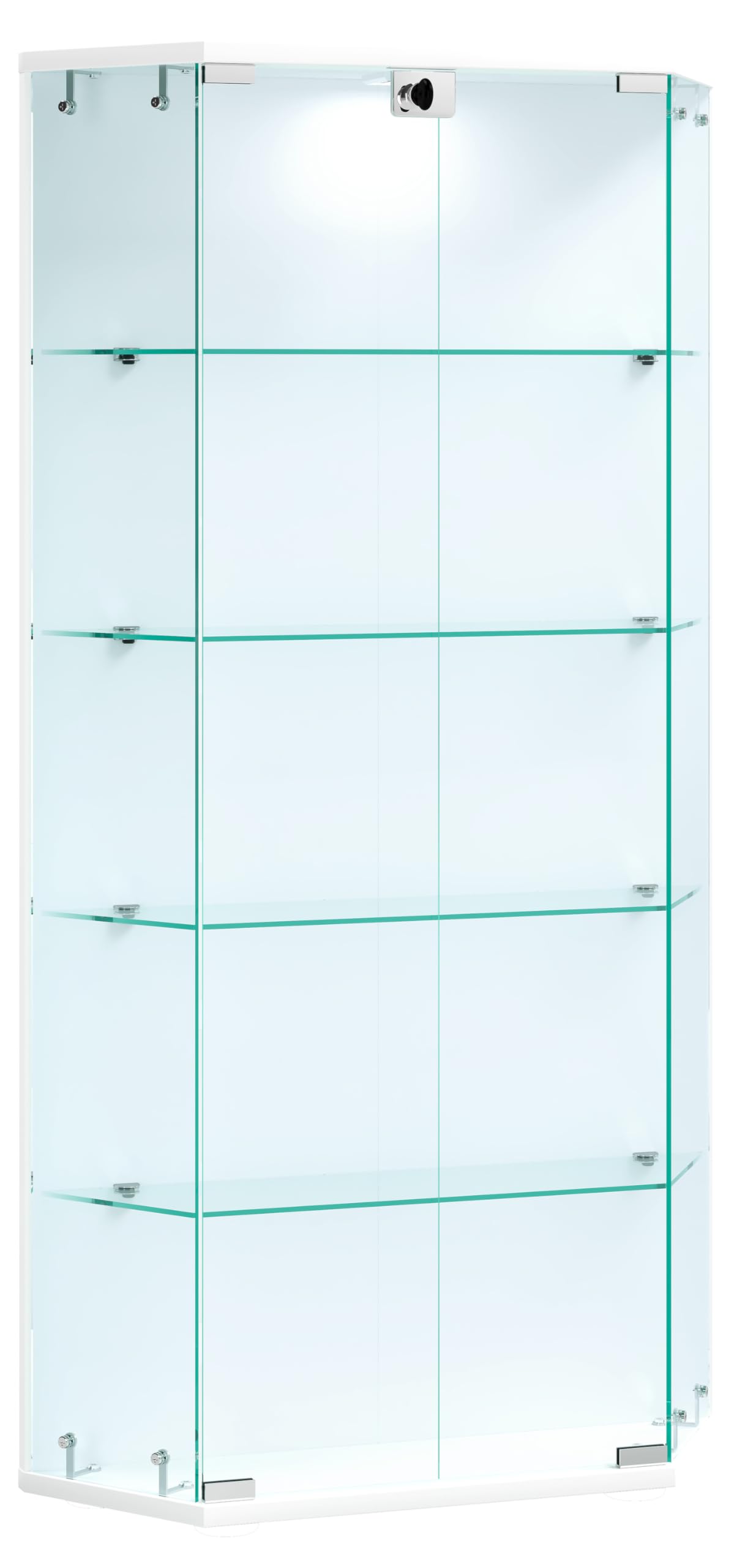 VCM Wandvitrine 83x17x114 cm 2 Türen 5 Fächer Holzwerkstoff Glas Büro
