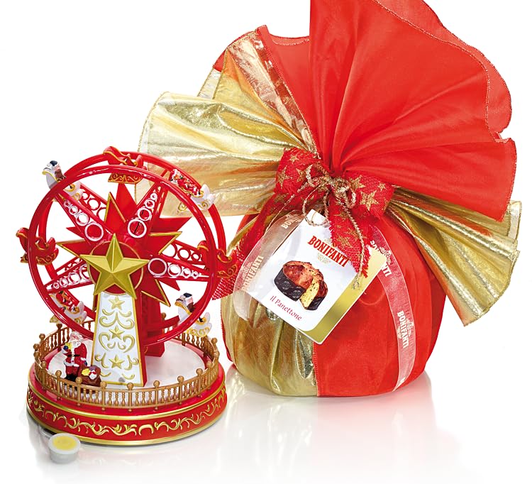 Bonifanti Panettone Milanese Alto Magiche Giostre di Natale, 1000g con Giostrina | Confezione Regalo, Natale