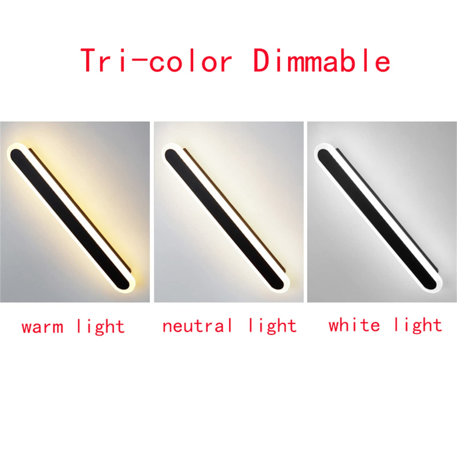 Generisch Lichtleiste Mit Einstellbarer Farbtemperatur, Dreistufiger Dimmung, Flimmerfrei, Aus Reinem Aluminium, Rostfrei Und Langlebig (Grey 80cm 38W)