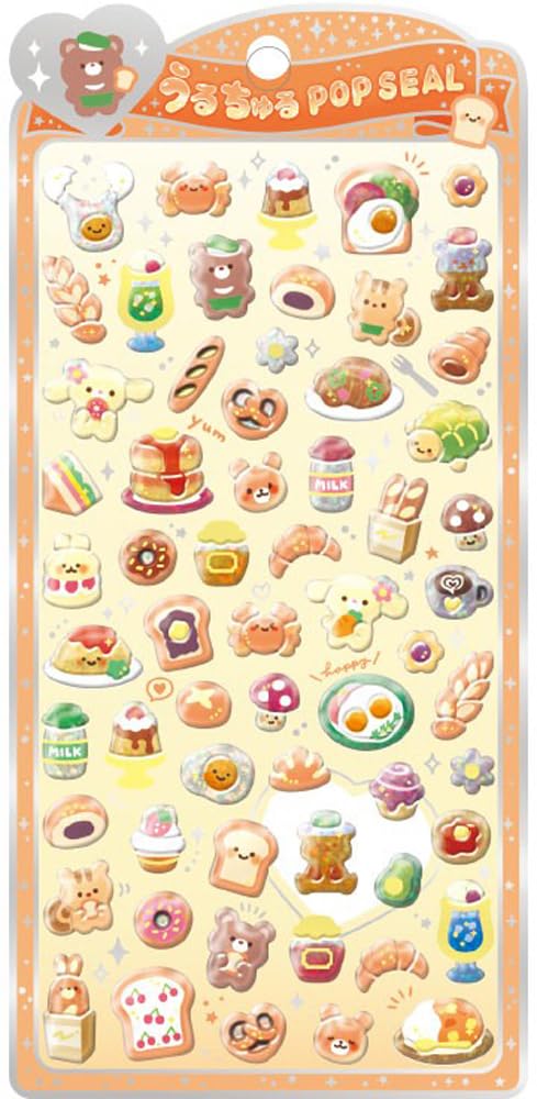 Amazon | クラックス CRUX うるちゅる ポップシール パン ぷっくり
