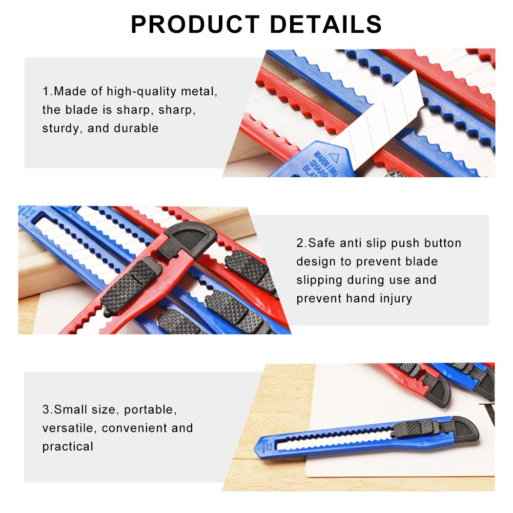 Taglierino Retrattile,Cutter Professionale,Taglierino Professionale,12 Pezzi Taglierino Piccolo,Cutter 9 mm,Taglierino Cutter Professionale,Taglierino Lama 9mm,Taglierini Retrattili,Taglierini 9mm
