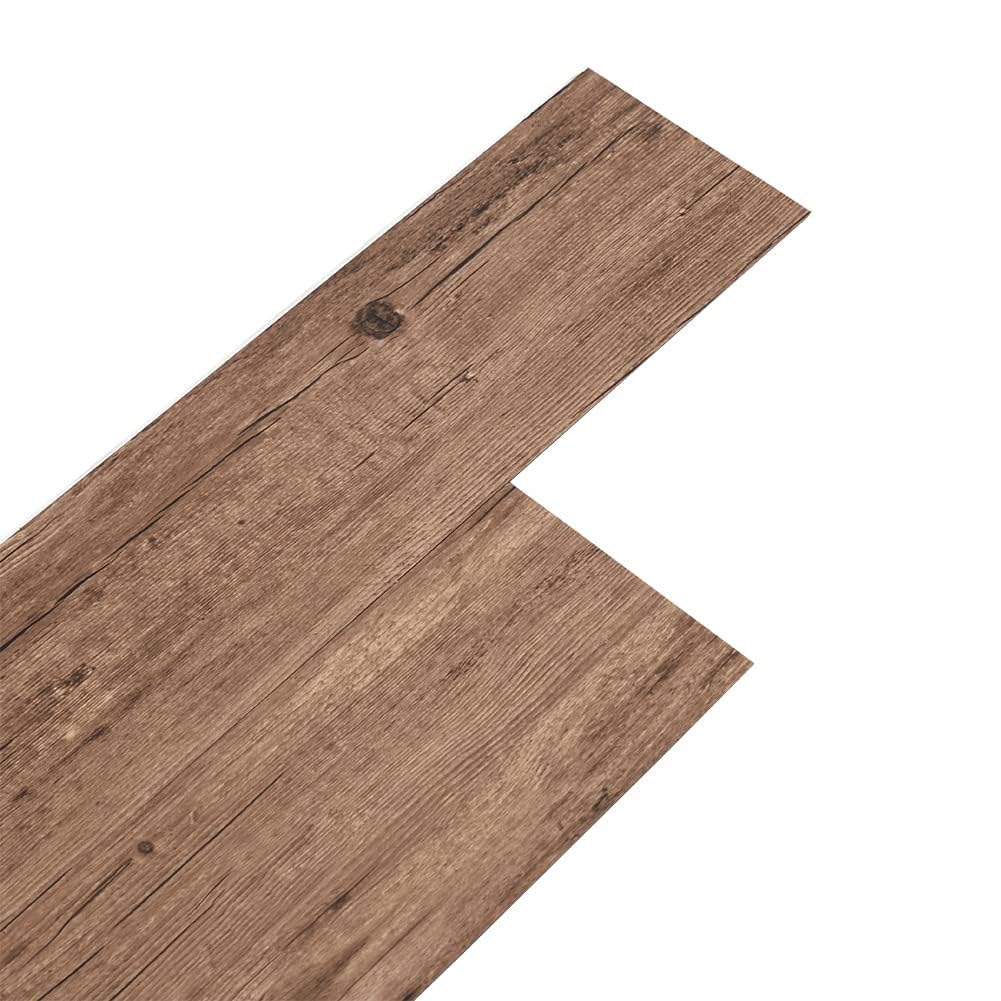 INMOZATA 5,01m² PVC Bodenbelag Selbstklebend Holzoptik Vinylboden Selbstklebend Rutschfeste Wasserfest Schneidbar Laminatboden -91,5cm x 15,2cm -Dicke 2 mm-36 Fliesen-Braun