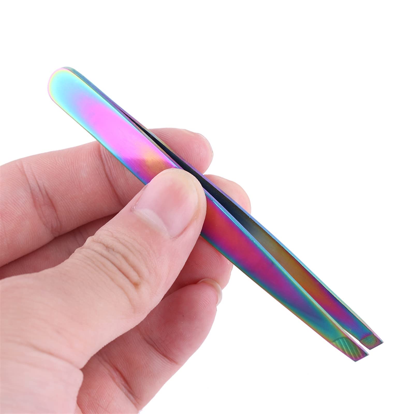 Pinzette in acciaio inox per sopracciglia e ciglia per depilazione, design obliquo, strumento cosmetico per trucco
