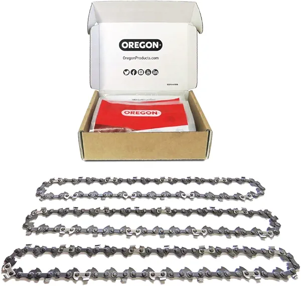 Oregon 3-Pack Chainsaw Chain 3/8" LP Pitch, .050" (1.3 mm) Gauge for 16" (40cm) Bar, 56 Drive Links – Low-kickback Replacement Saw Chain, Fits Husqvarna, Echo, Ryobi, Greenworks, Craftsman and more