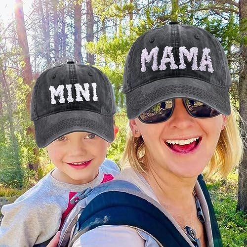3PCS Parent-Child Hat Mama PAPA Mini Family Hat Retro Baseball Cap Snap Cap Mothers Day Fathers Day4