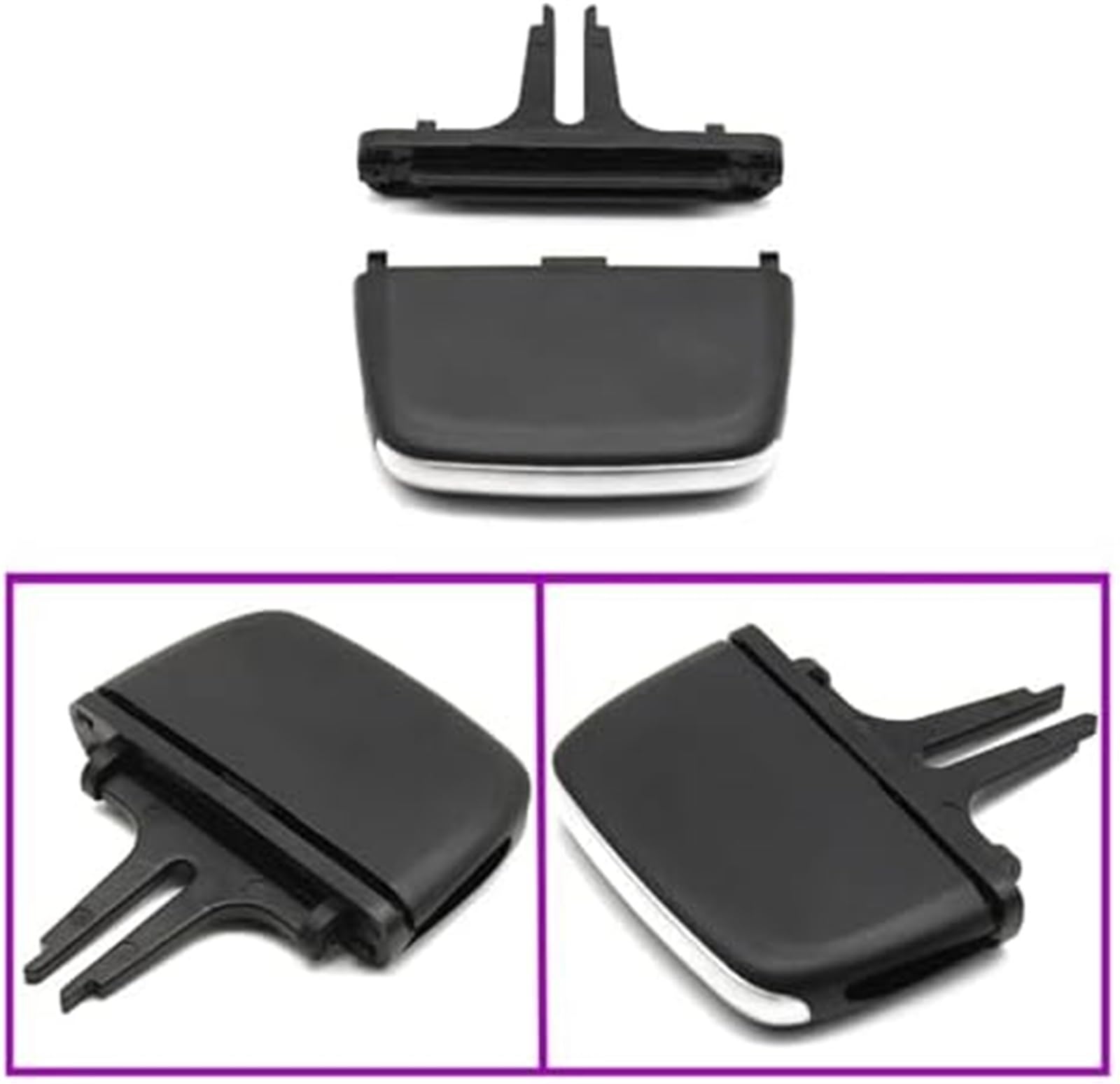 Wylot powietrza w samochodzie, dla Volvo Xc90 V90 S90 2016-2024 przedni tylny klimatyzator Ac Vent Grille pokrętło suwaka Tab Clip zestaw Klips do nawiewu samochodowego(BLACK 4 Pcs)