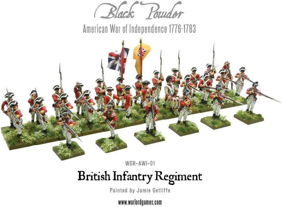 British Infantry - 28mm Scale Plastic Miniatures for Black Powder by Warlord Games - Highly Detailed American War of Independence Era for Table-top Wargaming