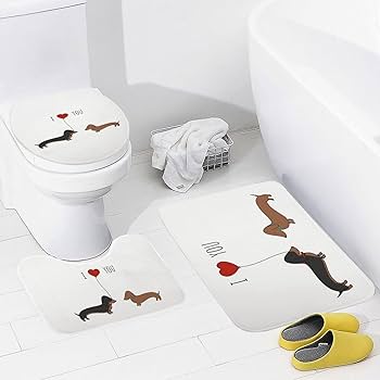 Amazon｜トイレマット ダックスフント 犬柄 愛の風船 トイレ3点