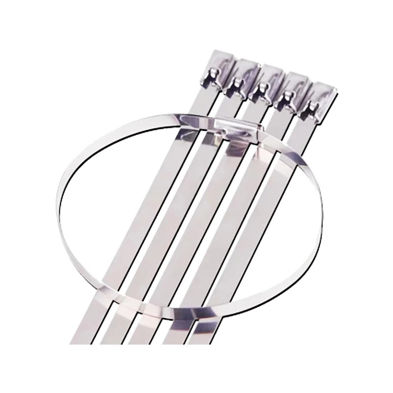 100 Stück Edelstahl-Kabelbinder 4,6 mm, strapazierfähig, selbstsichernd, Mehrzweck-Metall-Auspuff-Wrap-Verriegelungsbinder - Einfache Montage(4.6x1000mm)
