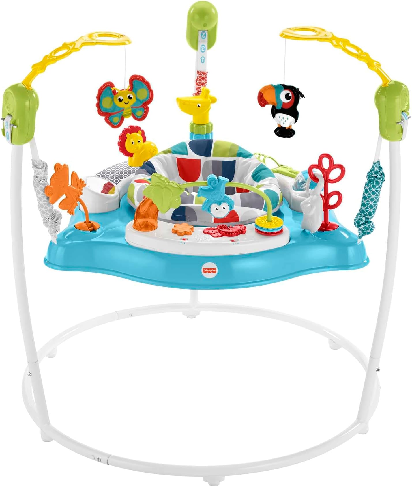 Fisher-Price Color Climbers Jumperoo Baby Bouncer Chair | Baby Jumper with Lights, Music and Baby Toys | 360 Baby Jumpers and Bouncers with Adjustable Height | Baby Activity Centres 9 Months+, GWD42