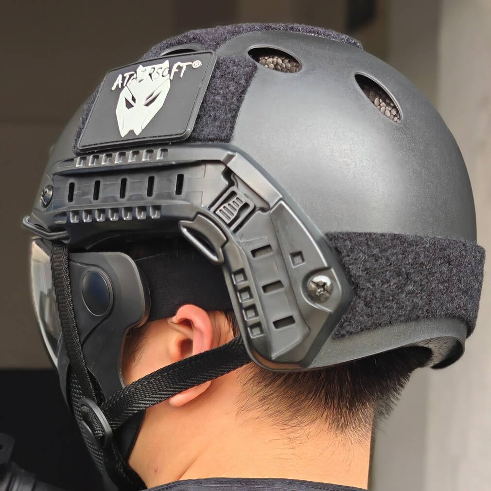 Casque Militaire de Combat Type Rapide SWAT Noir pour Airsoft CQB L/XL