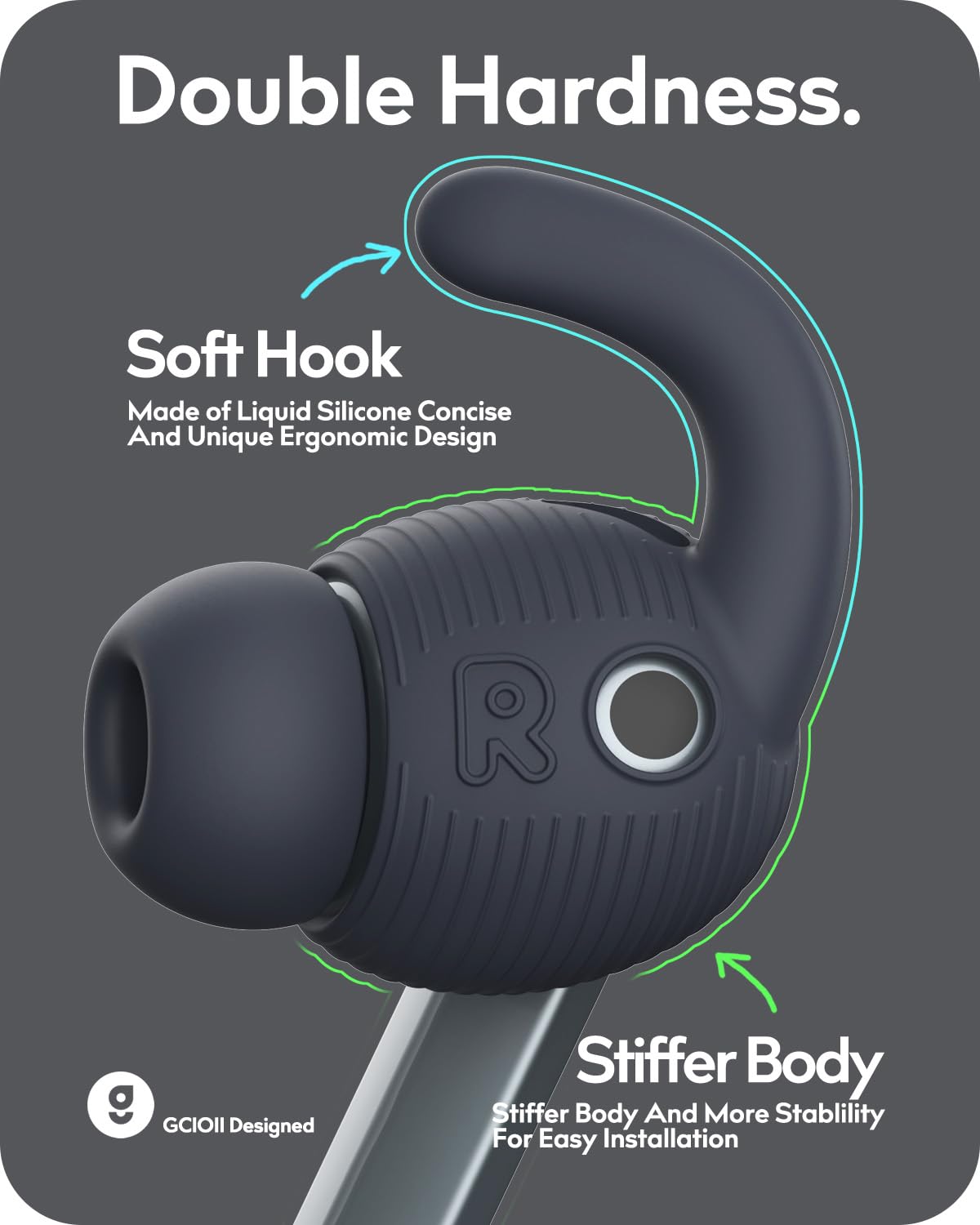 Ganci per Auricolari con Custodia di Stoccaggio per Samsung Galaxy Buds 3 Pro, Antiscivolo, Sportivi