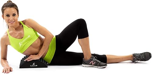 Miniatura 5 de ProsourceFit Dispositivo de tracción ortopédica con punta de estiramiento arqueada y soporte de masaje lumbar inferior