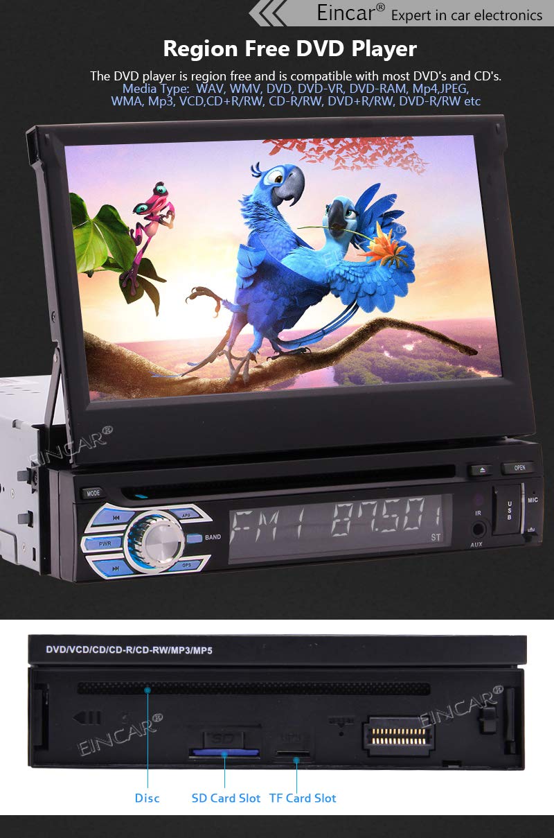 EINCAR Touch Screen Car Stereo Backup Camera CD Player with Bluetooth