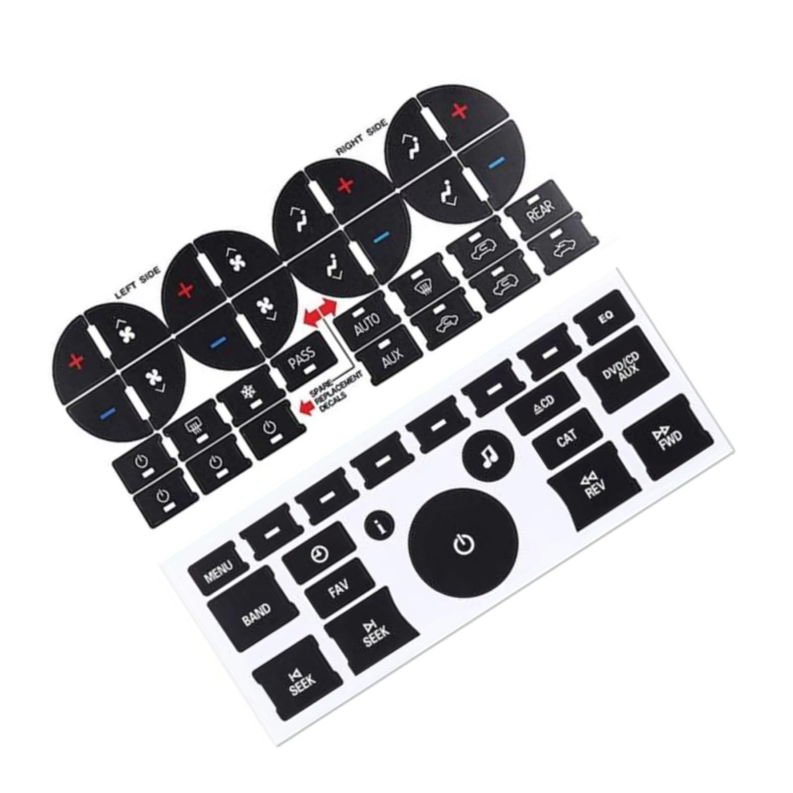 Modification Interior Compatible with Chevrolet for 1500 2500 3500 2006-2014 for Avalanche LT LTZ 2007-2015 Car AC Dash Button Repair Kit Sticker Dash Board Decal