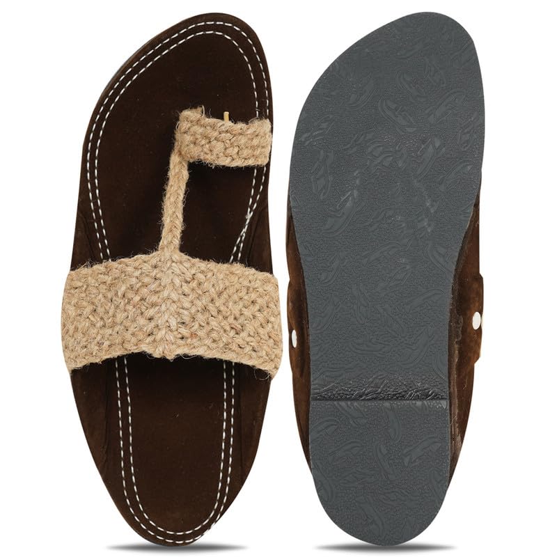 Image of DFR Ethnic Sandals For Boys Men, Comfortable Men's Rajasthani Slippers Chappals