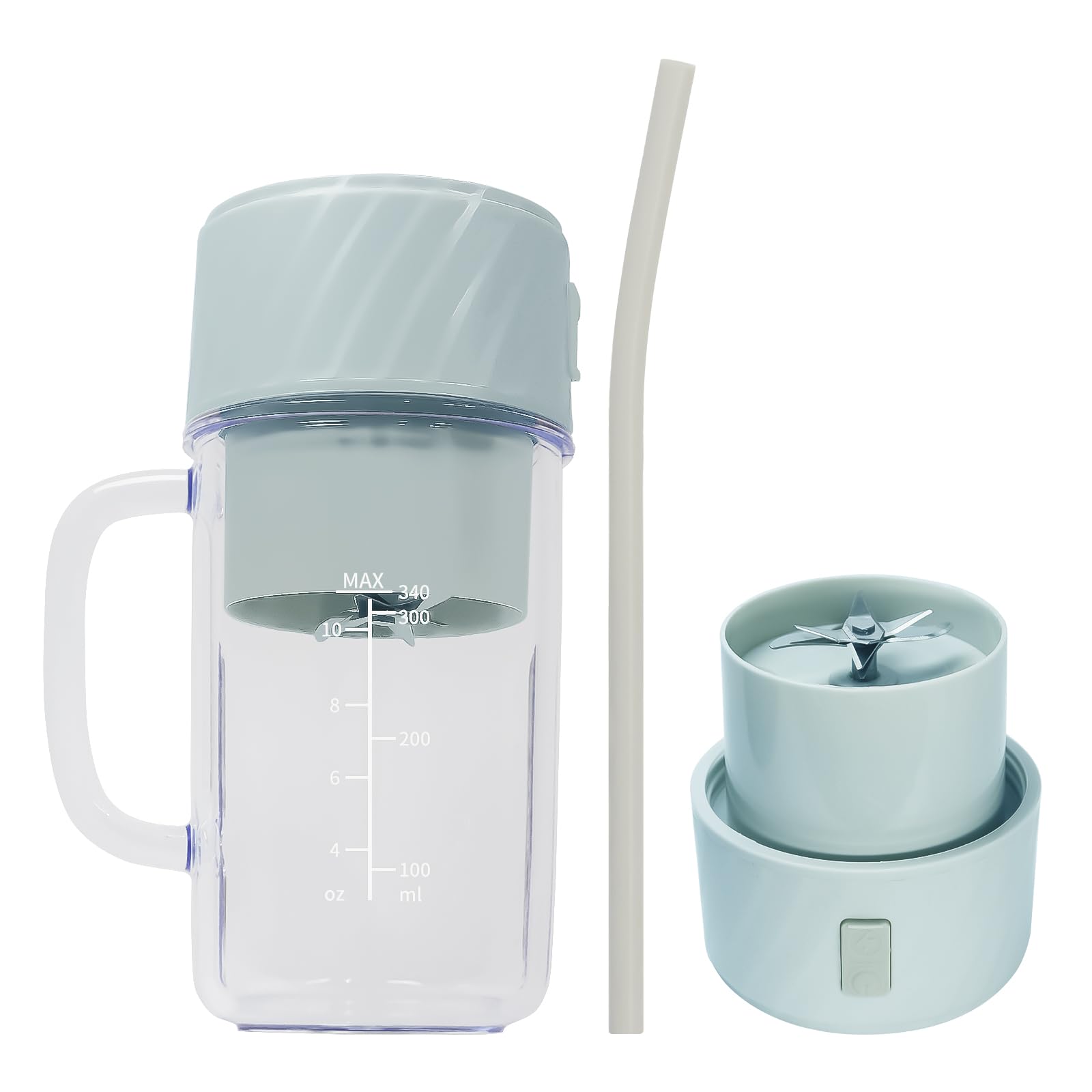 TGCMDSE Portable Blenders, Body with Handle, Portable Personal Blender,10 Blade Mixing System Travel Blend USB-C Rechargeable Blender Milkshake Freezer Gym/Kitchen (Green)