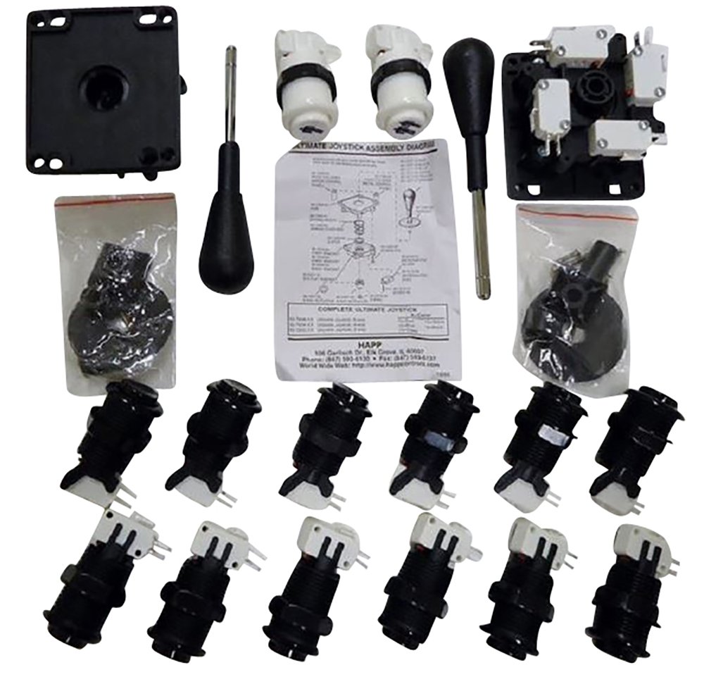 Game Room Guys Happ Arcade Control Panel Kit Black 14