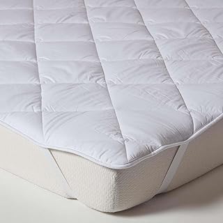 HOMESCAPES Double Super Fill Mattress Topper Extra Thick 500 GSM Hypoallergenic Oeko-Tex Certified Topper with 100% Cotton 200 Thread Count Cover & Elasticated Corner Straps