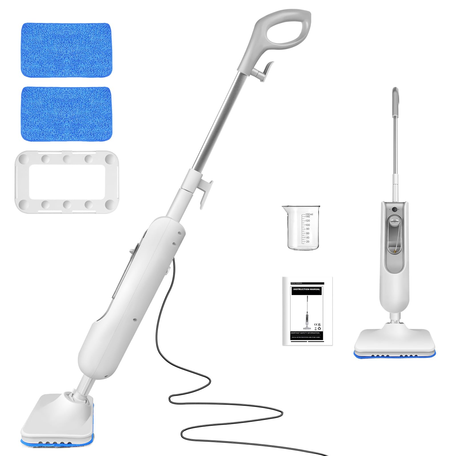 Floor Steamer Mop for Hard Floor Cleaner,Steam Cleaner Electric Mop 3-in-1 Hard floor Wet Dry Dust Flat Cleaning Mop with 400 ML Tank,Tile Floor Cleaner for Laminate Floors