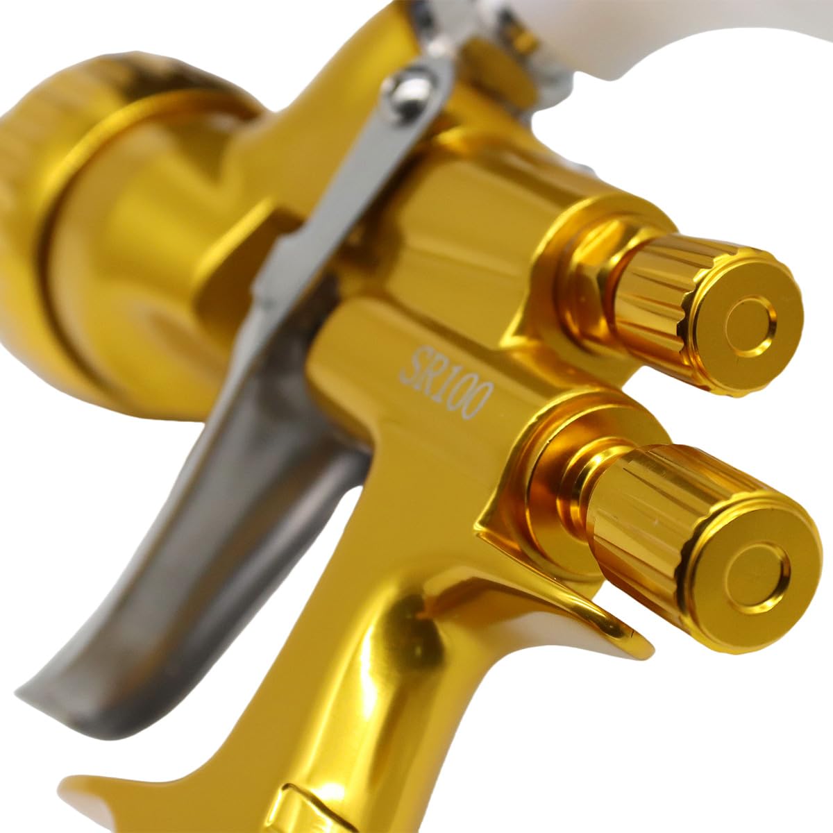 HVLP - Pistola pulverizadora de pintura profesional por gravedad, capacidad de 600 ml, boquilla de acero inoxidable de 1,4 mm, con regulador de presión para pintura a base de agua (boquilla