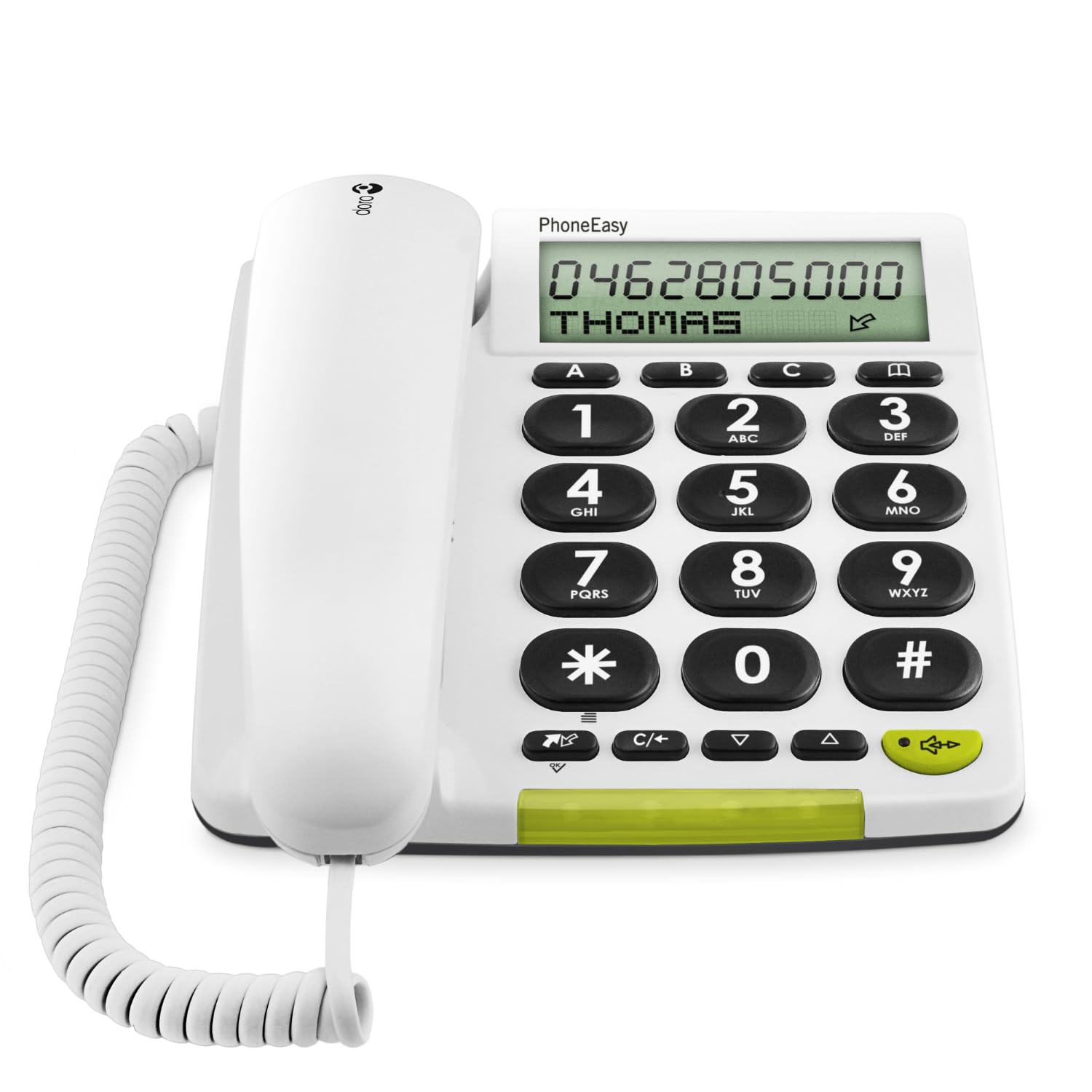 Doro Phone Easy 312Cs - Teléfono analógico, Altavoz, 30 entradas, Identificador de Llamadas, Blanco