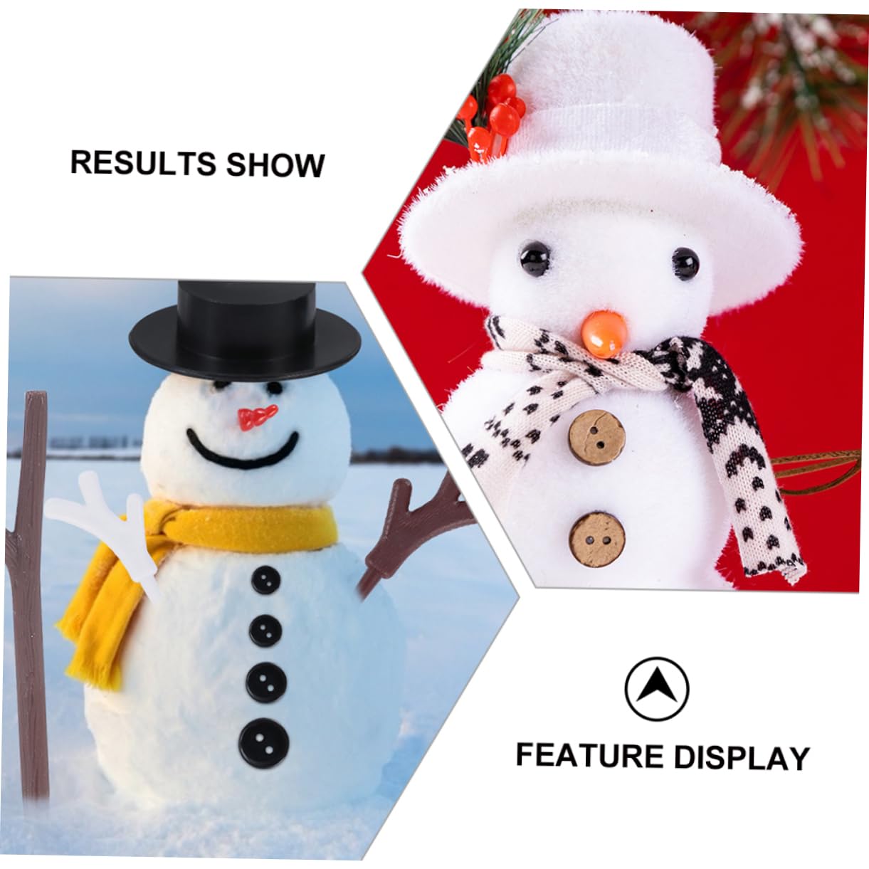 MAGICLULU 3 Sätze Handgefertigte Accessoires Schneemann-baumspitze Hüte Für Mini-schneemänner Weihnachten Leuchtender Schneemann Weihnachtsdekorationen Schneekugel Plastik 302 Stück * 3