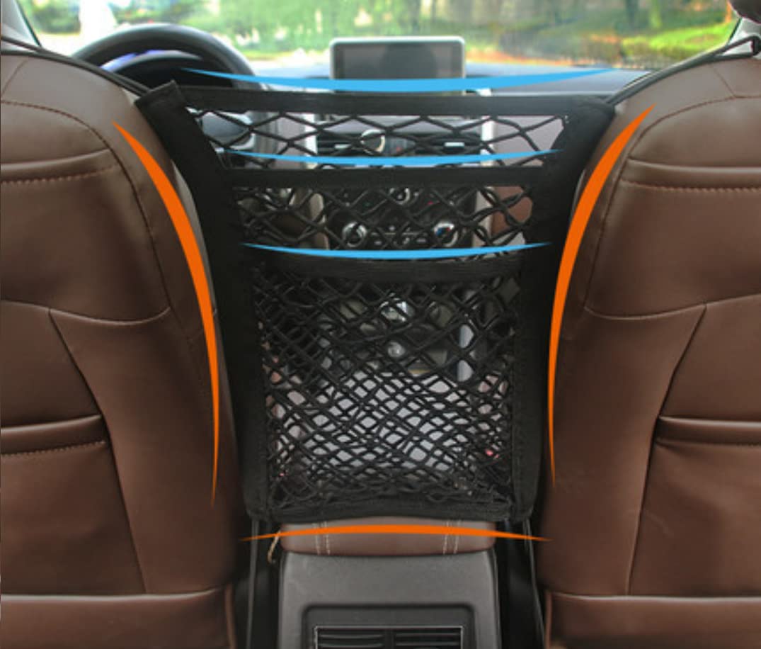 TINSICO 3-Layer Car Mesh Organizer | Elastic car net Between Seats, Pet Barrier Net of Backseat Kids Children Dog (B0BHP7HXSJ) Amazon Price History, Amazon Price Tracker