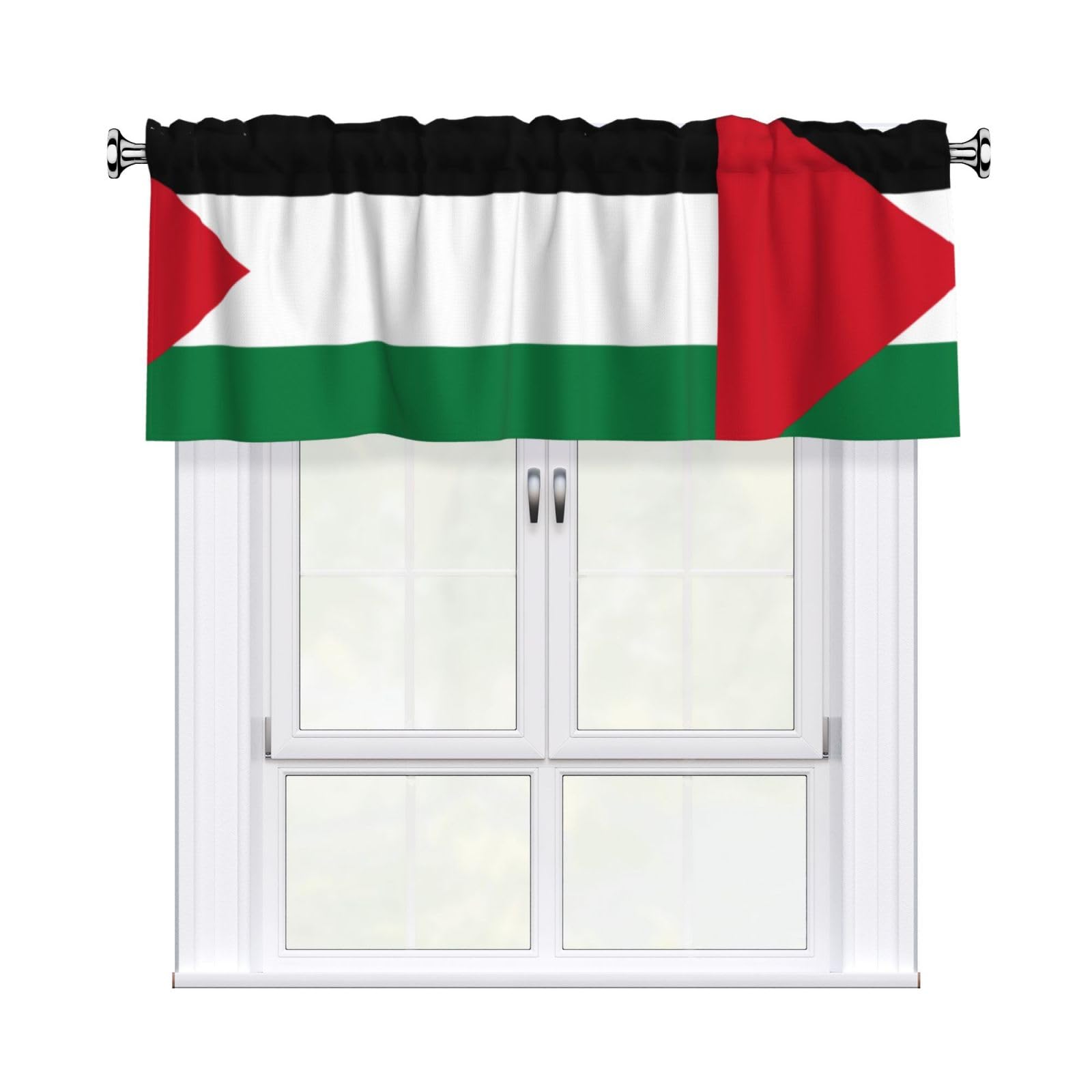 WHJSSF Flag of the State of Palestine Prints Housewarming Gift – Peach Skin Window Valance 54x18 for a Cozy Kitchen Refresh