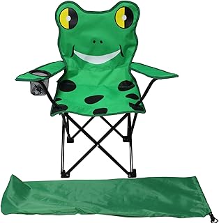 FineHome Silla de Camping para niños, Silla de Pesca, Silla Plegable, Silla de Pesca, Incluye Soporte para Bebidas y Bolsa 'Rana
