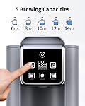 Hot & Iced Coffee Maker with Bold Setting, Single Serve Coffee Maker for K Cup and Grounds, 6-14 Oz Brew Sizes, 50 Oz Removable Water Tank, One Cup Coffee Machine with Reusable Filter, Grey