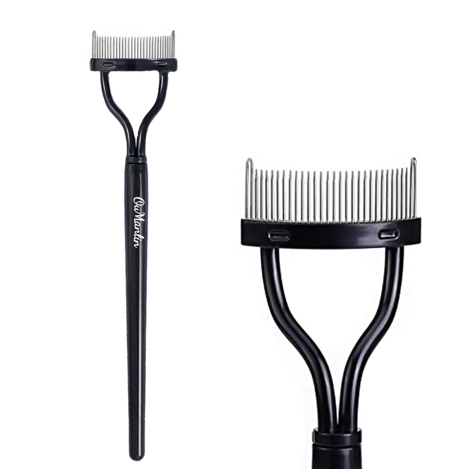 Eyelash Comb Eyelash Separator tool Mascara Applicator Eyelash brush Lash Separator Tool Comb Arc Designed Cosmetic Brushes Tool, With Comb Cover (Black) (Black)