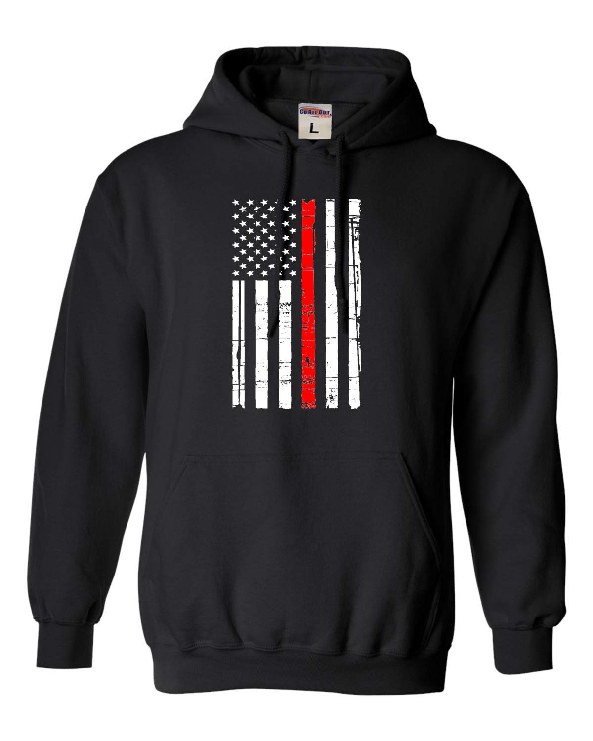 Go All Out Thin Red Line Firefighter Firemen Support Mens Women Sweatshirt Hoodie
