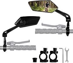 Specchietto Bici - Specchietto Bici Elettrica - Specchietti Moto 360° Regolabile, 2 Pezzi Retrovisore per Manubrio per E-Scooter/E-Bike (Nero)