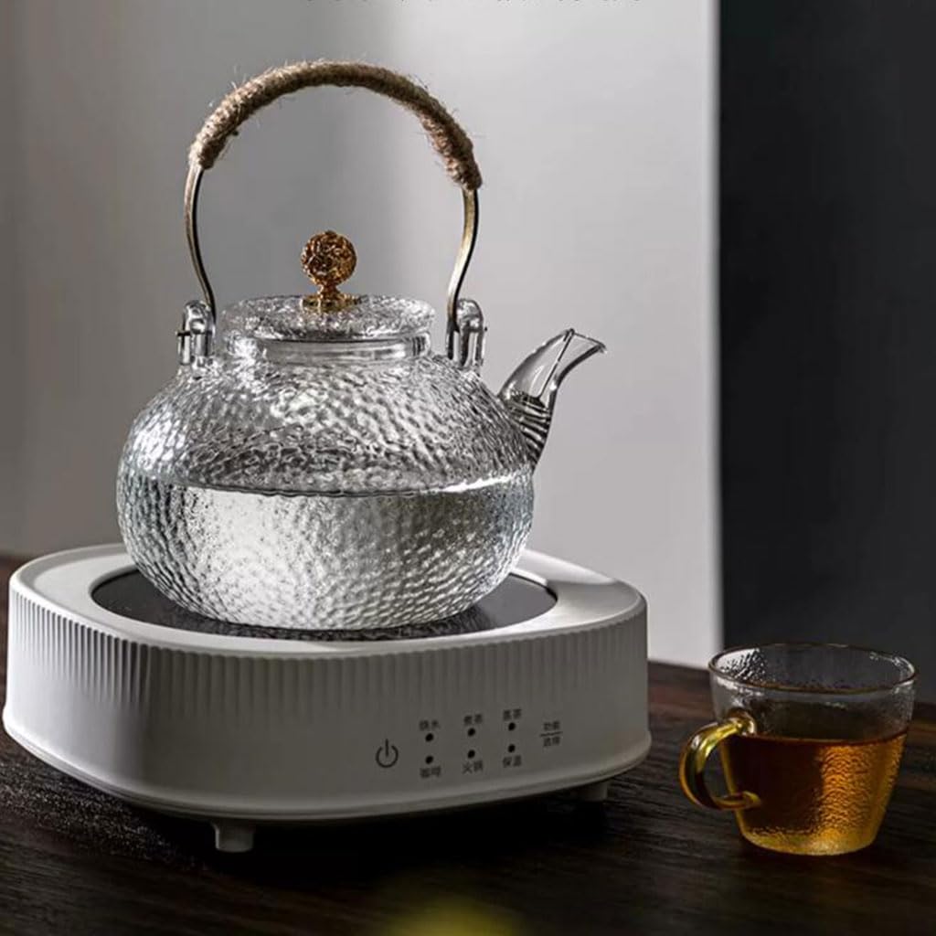 Exquisite Elektrische Keramik-Teekanne, Transparenter Glas-Teebereiter Mit Sieb, Großes Fassungsvermögen, Praktischer Teekessel,Without Cup-700ml