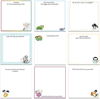 Funny Sticky Notes for Work - 9 PCS Dumpster Fire Self Adhesive Notepads Everything is Fine Post it Notes to Do List Memo School Office Supplies Desk Accessories for Coworker Boss Teacher