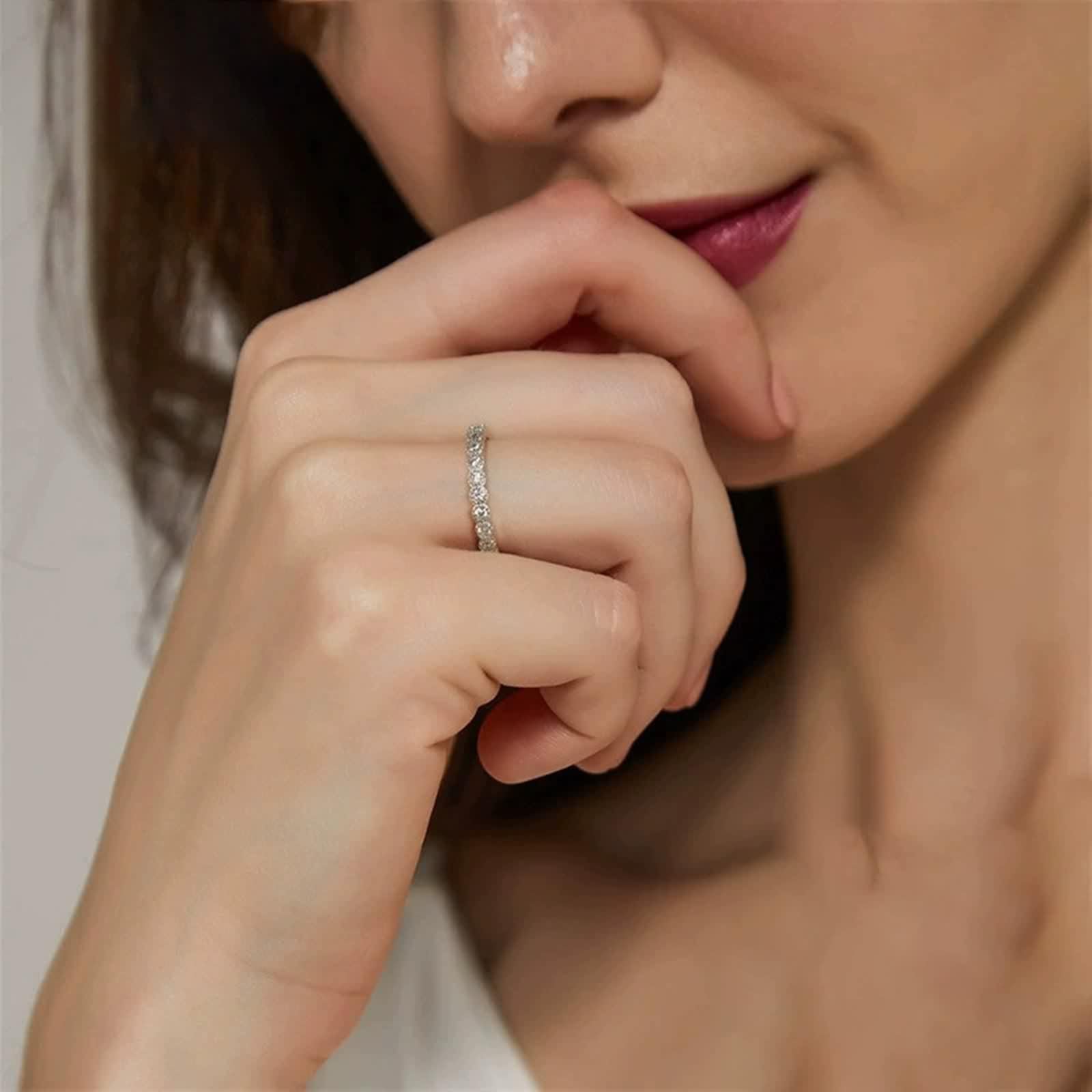 Anello da donna moderno, in argento 925, misura 52 (16,6)