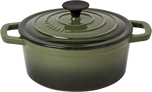 Vista 28 de Smith & Clark - Olla holandesa de hierro fundido esmaltado de 3 cuartos de galón con tapa, color gris