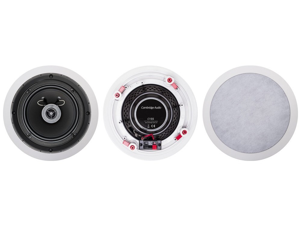 Cambridge AudioC155 - Pair of In-Ceiling Speakers for Music or Home Cinema Systems with Paintable Trim