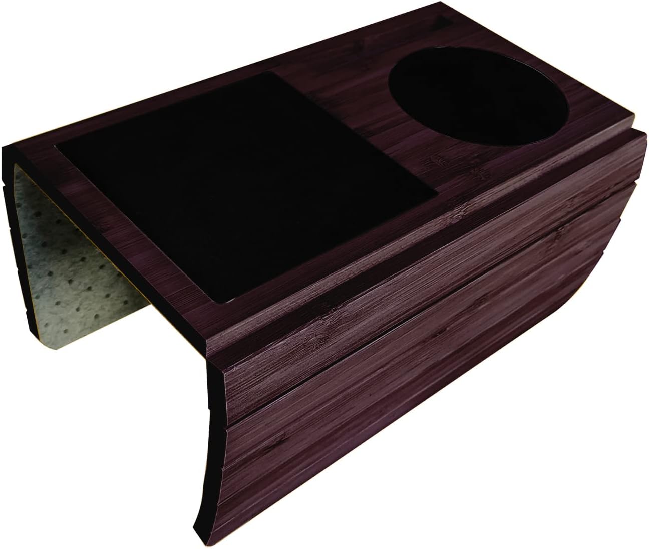 Bamboo Couch Cup Holder, Couch Tray & Cup Holder for Drink & Snack