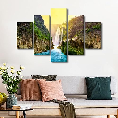 Vista 277 de TUMOVO 5 paneles de arte de pared de volcán en México, impresión sobre lienzo, paisajes naturales, cuadros para dormitorio, decoración del hogar